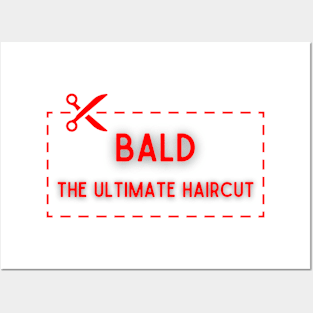 Bald Ultimate Haircut Red Posters and Art